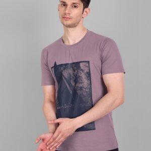 Graphic Print Round-Neck Slim Fit T-Shirt 1