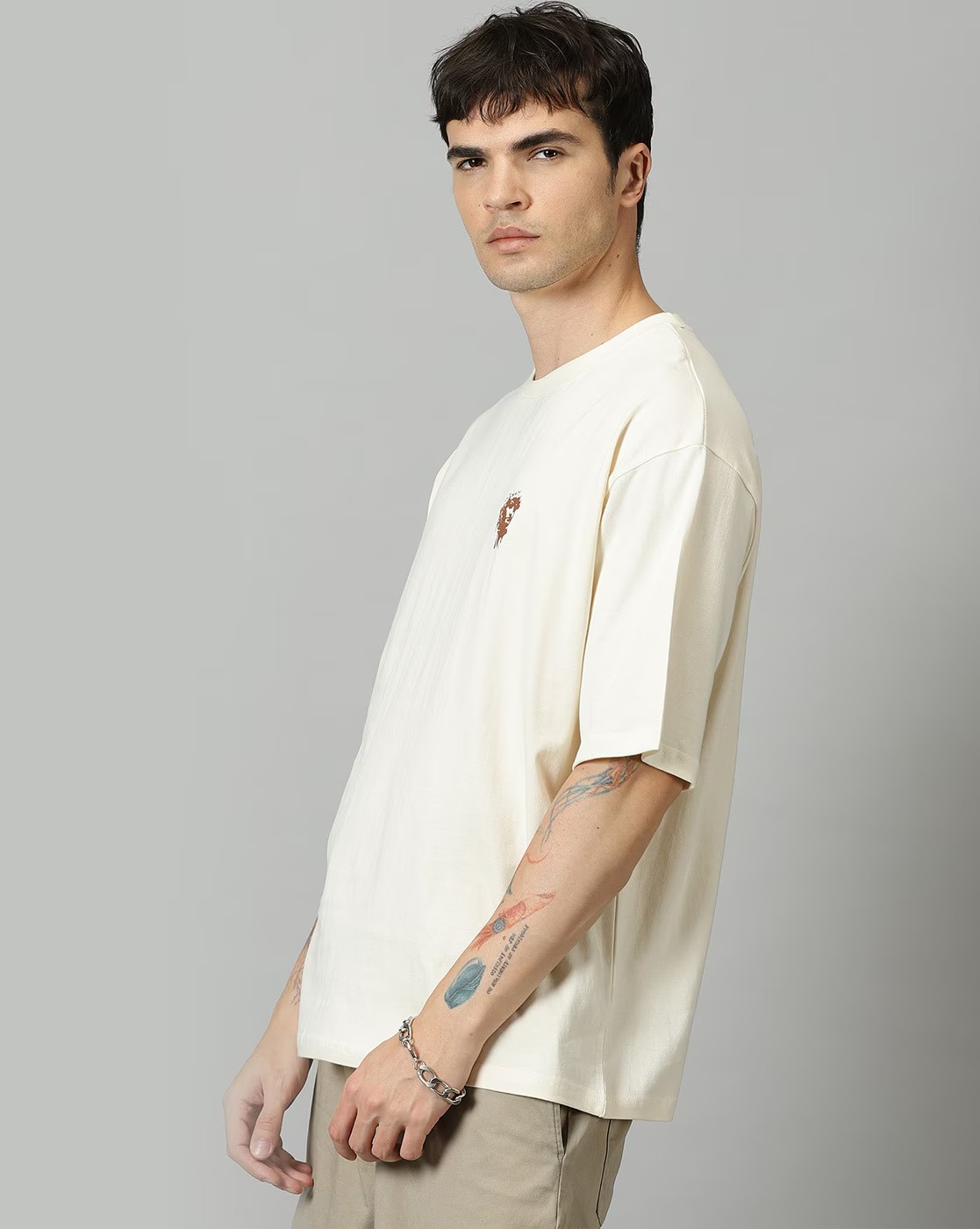 Men Graphic Print Crew-Neck Oversized T-Shirt 2