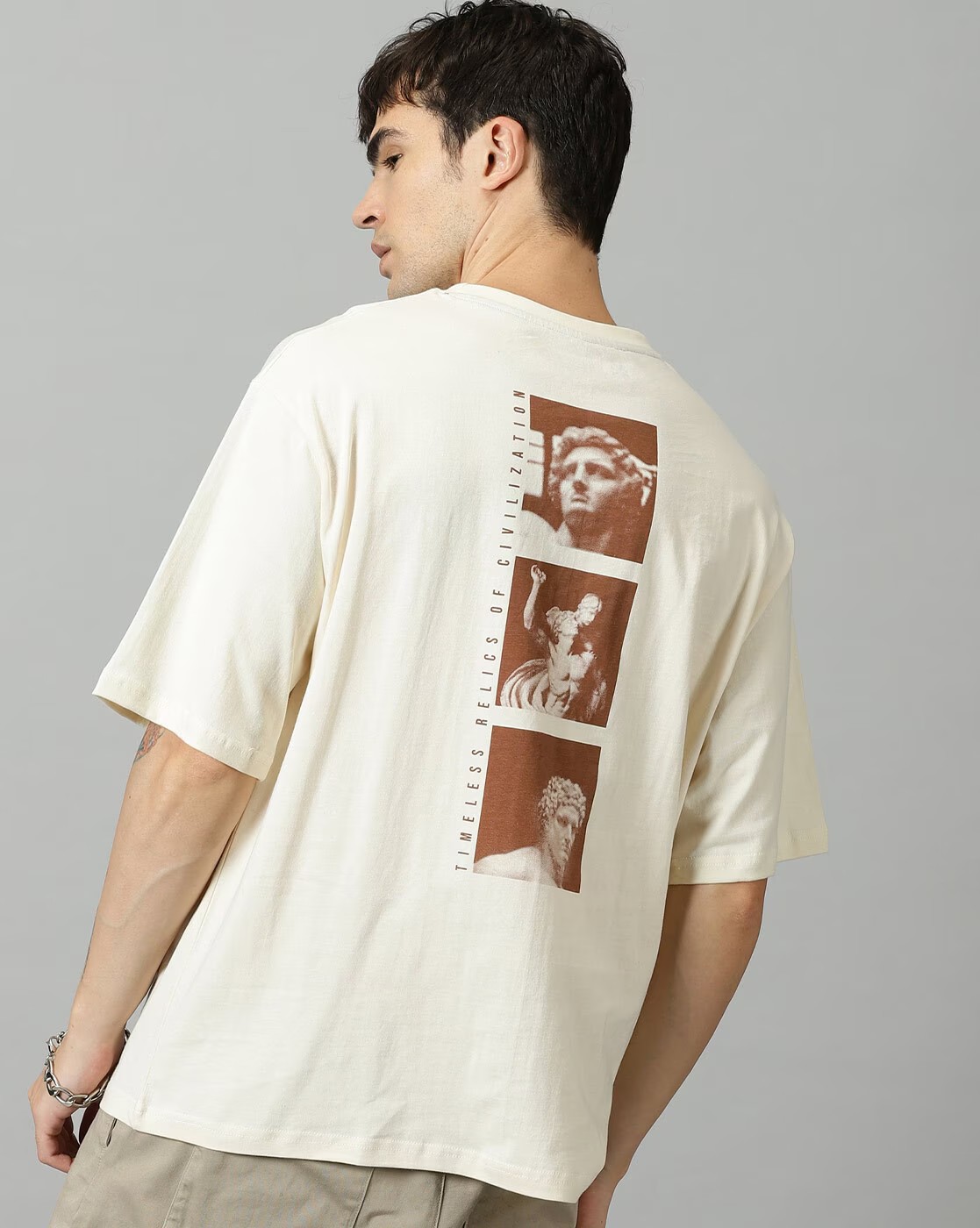 Men Graphic Print Crew-Neck Oversized T-Shirt 4