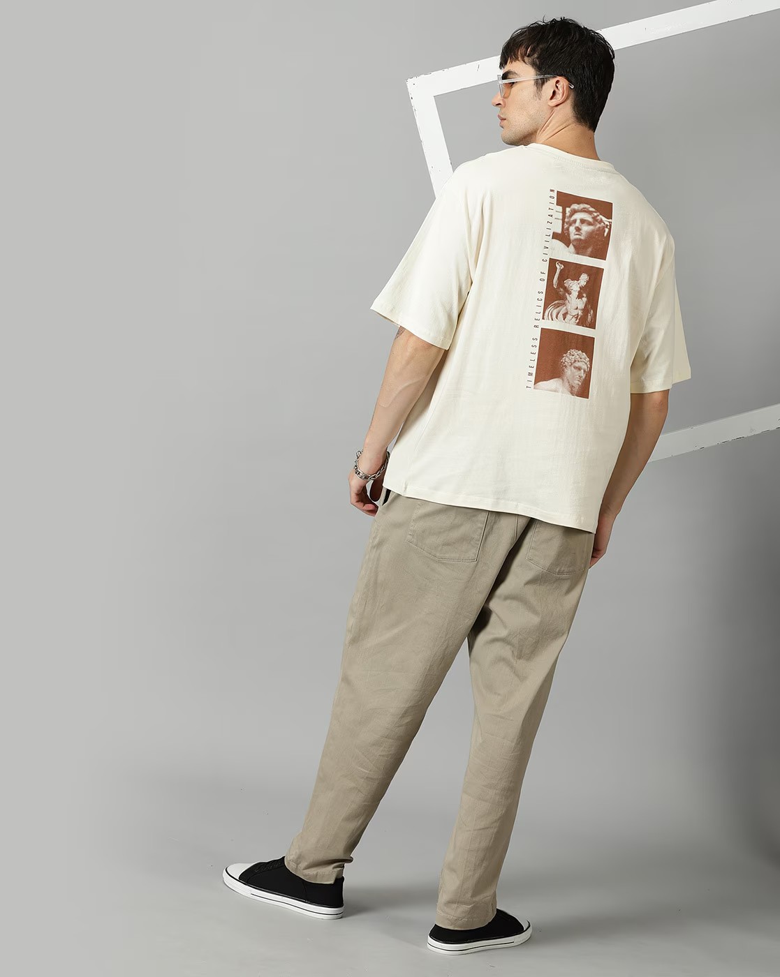Men Graphic Print Crew-Neck Oversized T-Shirt - Image 3