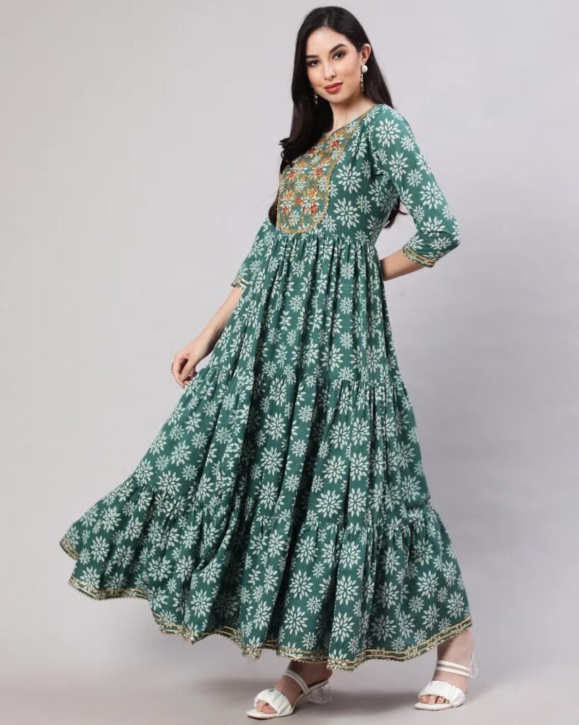 Floral Print Flared Kurta 3